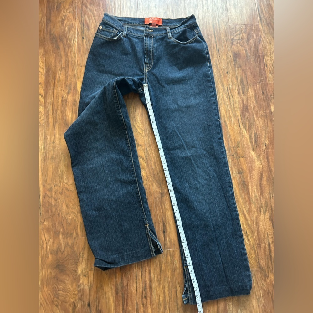 Wide Leg Dark Denim Wash Jeans Pockets Women Size 10 Bonjour Normcore 90s - Picture 7 of 9